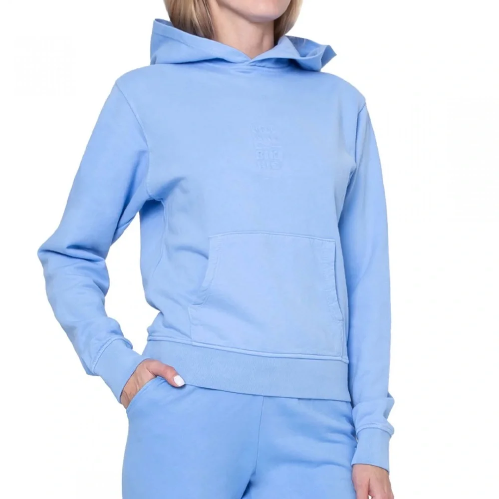FRANKIE’S BIKINIS Aiden Embroidered Blue Hoodie Sweatshirt Pullover